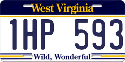 WV license plate 1HP593