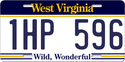 WV license plate 1HP596