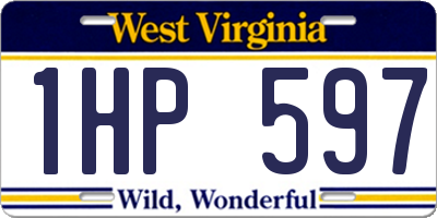 WV license plate 1HP597