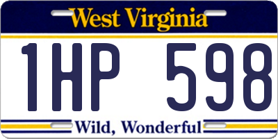 WV license plate 1HP598