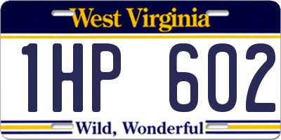WV license plate 1HP602