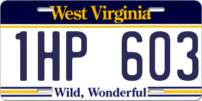 WV license plate 1HP603