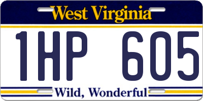 WV license plate 1HP605