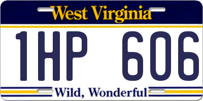 WV license plate 1HP606