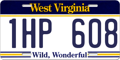 WV license plate 1HP608