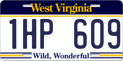 WV license plate 1HP609