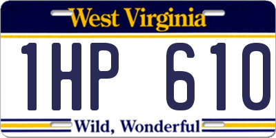 WV license plate 1HP610