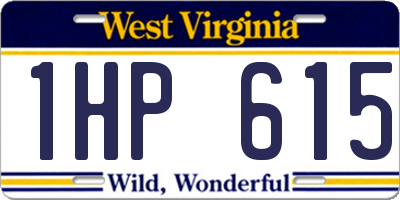 WV license plate 1HP615