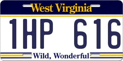 WV license plate 1HP616