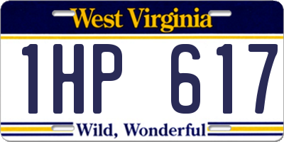 WV license plate 1HP617
