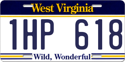 WV license plate 1HP618