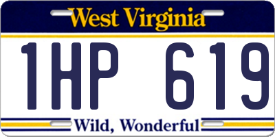WV license plate 1HP619