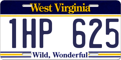 WV license plate 1HP625