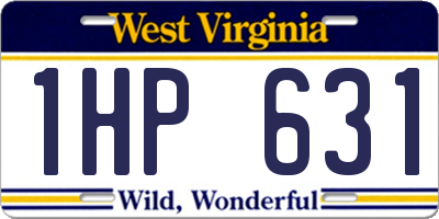 WV license plate 1HP631