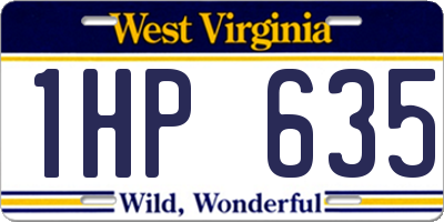WV license plate 1HP635