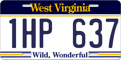 WV license plate 1HP637