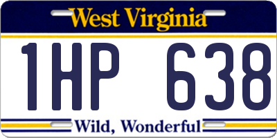 WV license plate 1HP638