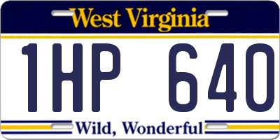 WV license plate 1HP640