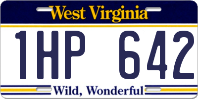 WV license plate 1HP642