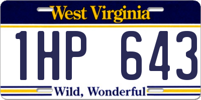 WV license plate 1HP643