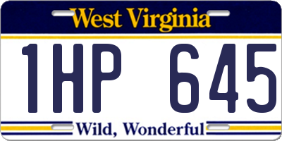 WV license plate 1HP645