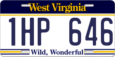WV license plate 1HP646