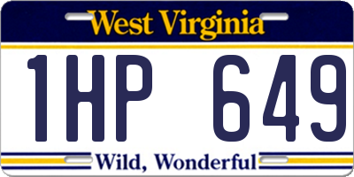 WV license plate 1HP649
