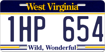 WV license plate 1HP654