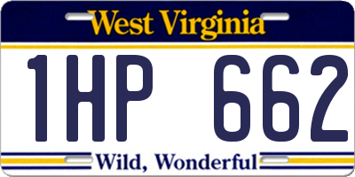 WV license plate 1HP662