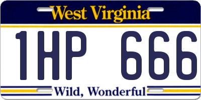 WV license plate 1HP666