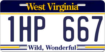 WV license plate 1HP667