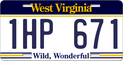 WV license plate 1HP671