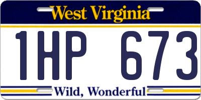 WV license plate 1HP673