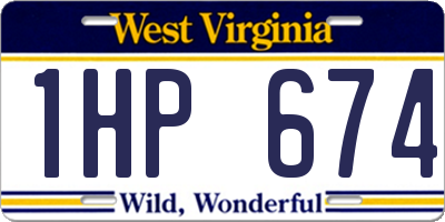 WV license plate 1HP674