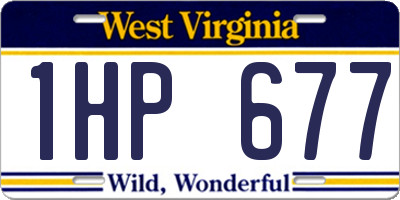 WV license plate 1HP677