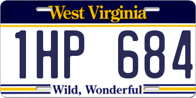 WV license plate 1HP684