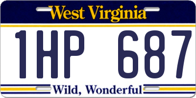 WV license plate 1HP687