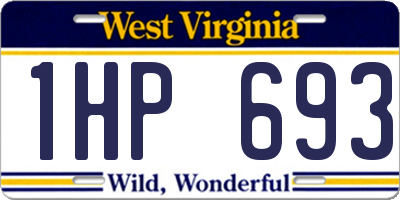 WV license plate 1HP693