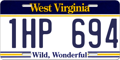 WV license plate 1HP694