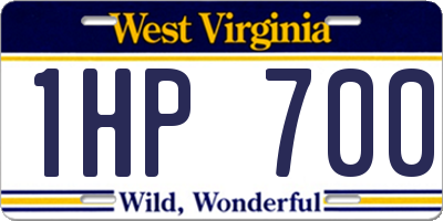 WV license plate 1HP700