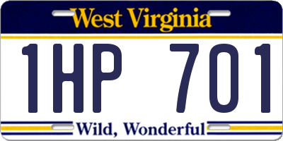 WV license plate 1HP701