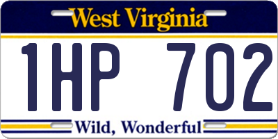 WV license plate 1HP702