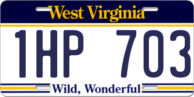 WV license plate 1HP703