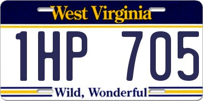 WV license plate 1HP705