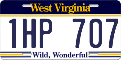 WV license plate 1HP707
