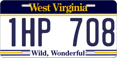 WV license plate 1HP708