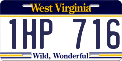 WV license plate 1HP716