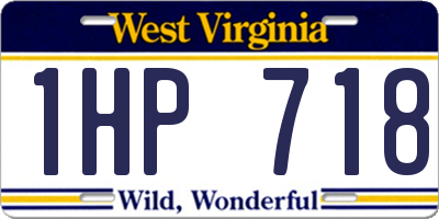 WV license plate 1HP718