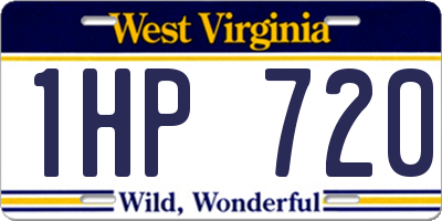 WV license plate 1HP720