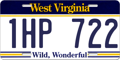 WV license plate 1HP722